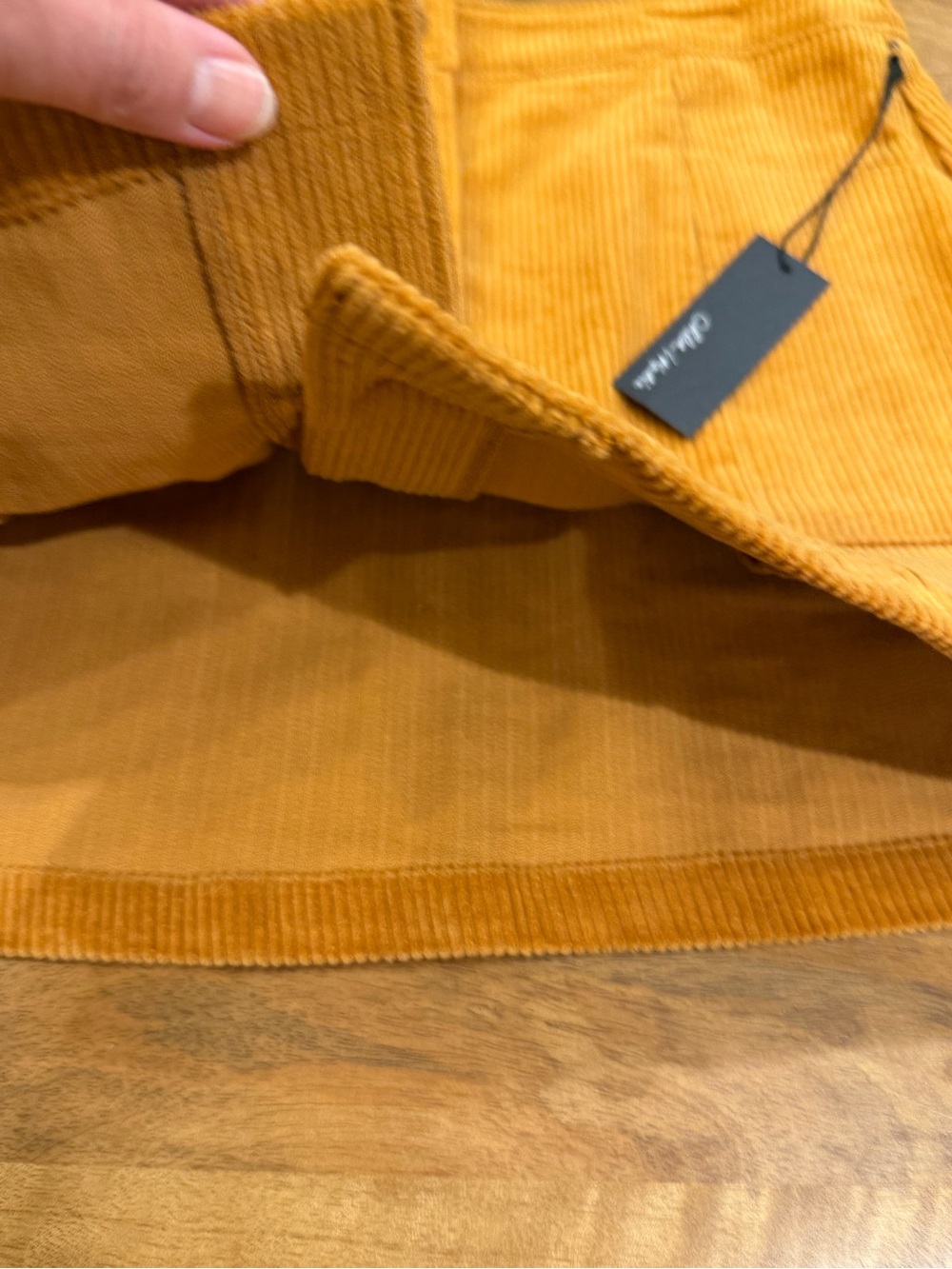 Chloe & Katie NWT Corduroy Button-Front Mini Skirt in Amber Orange Size Large - Picture 5 of 10